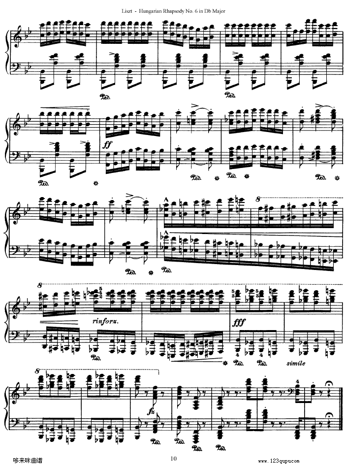 匈牙利狂想曲第六号-李斯特钢琴曲谱（图10）