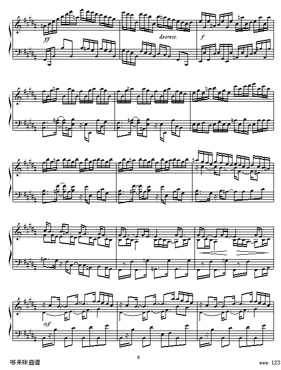 B大调练习曲-辛普森钢琴曲谱（图6）