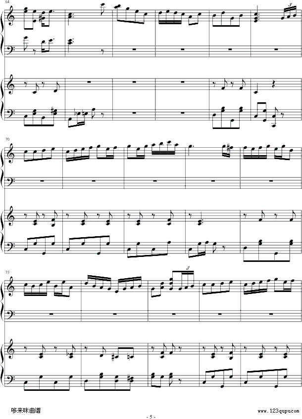 扬基嘟德尔-（爵士）-dengguobiao钢琴曲谱（图5）
