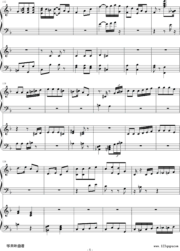扬基嘟德尔-（爵士）-dengguobiao钢琴曲谱（图8）