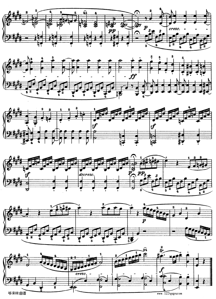 E大调第九钢琴奏鸣曲　Op. 14 No—1-贝多芬钢琴曲谱（图13）