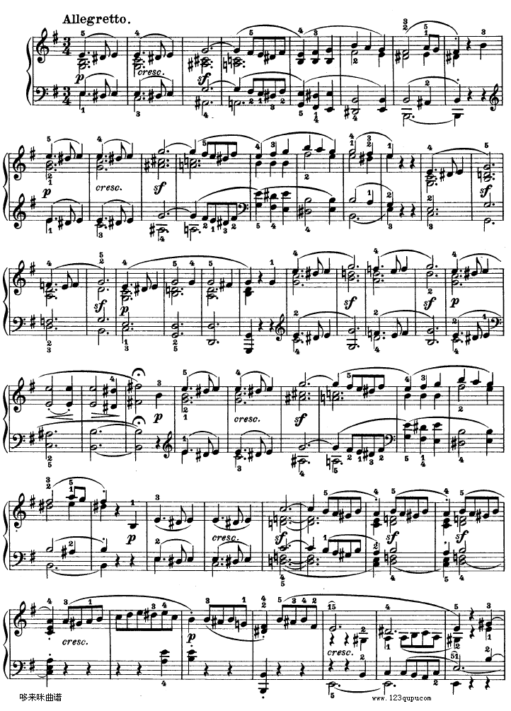 E大调第九钢琴奏鸣曲　Op. 14 No—1-贝多芬钢琴曲谱（图7）