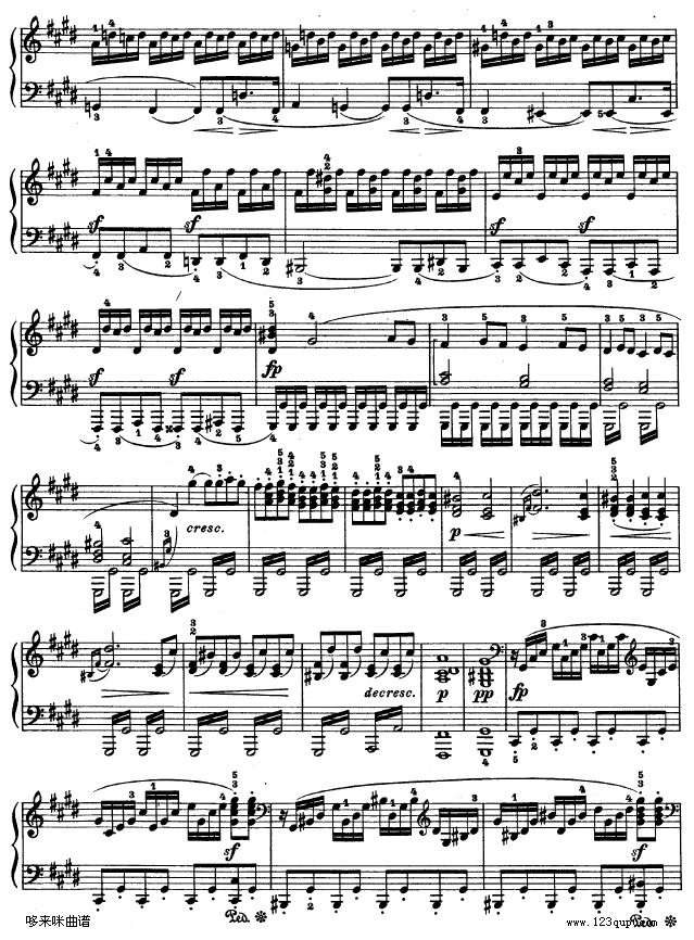 第十四钢琴奏鸣曲-《月光曲》-（Op.27 No.2）-贝多芬钢琴曲谱（图9）