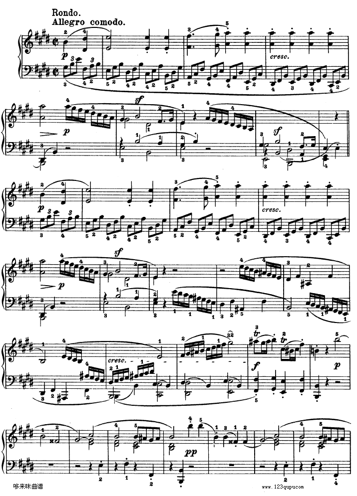 E大调第九钢琴奏鸣曲　Op. 14 No—1-贝多芬钢琴曲谱（图9）