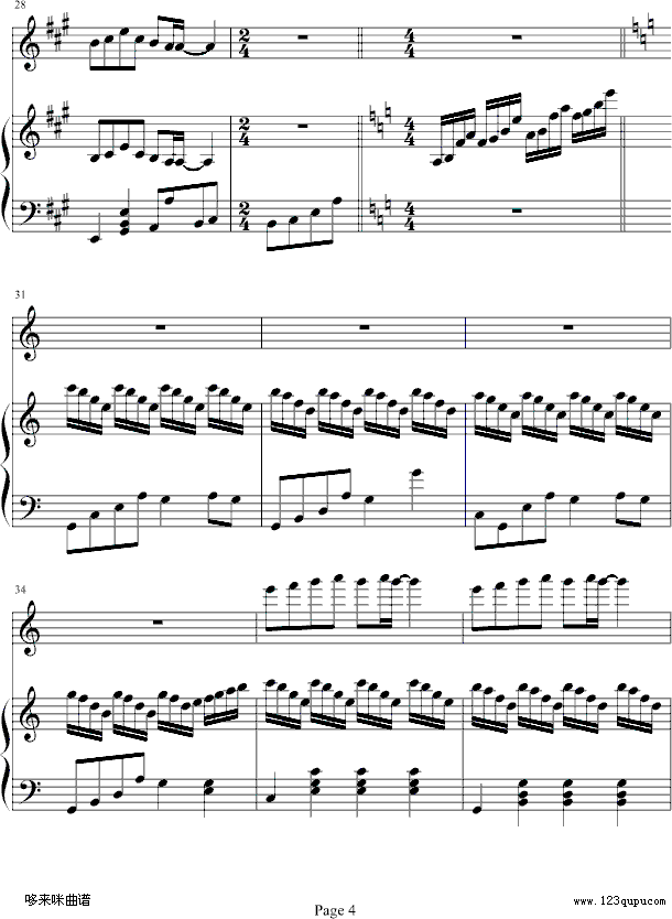 诗意奏鸣曲-克莱德曼钢琴曲谱（图4）