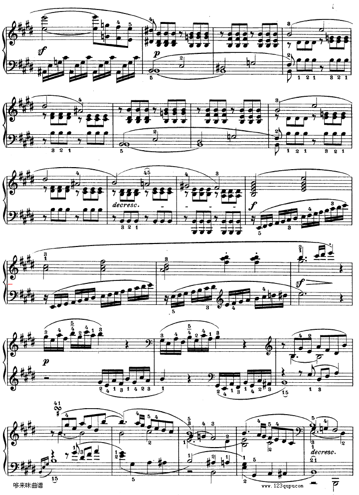 E大调第九钢琴奏鸣曲　Op. 14 No—1-贝多芬钢琴曲谱（图4）