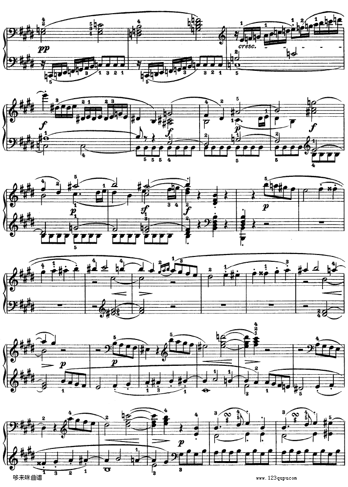 E大调第九钢琴奏鸣曲　Op. 14 No—1-贝多芬钢琴曲谱（图5）