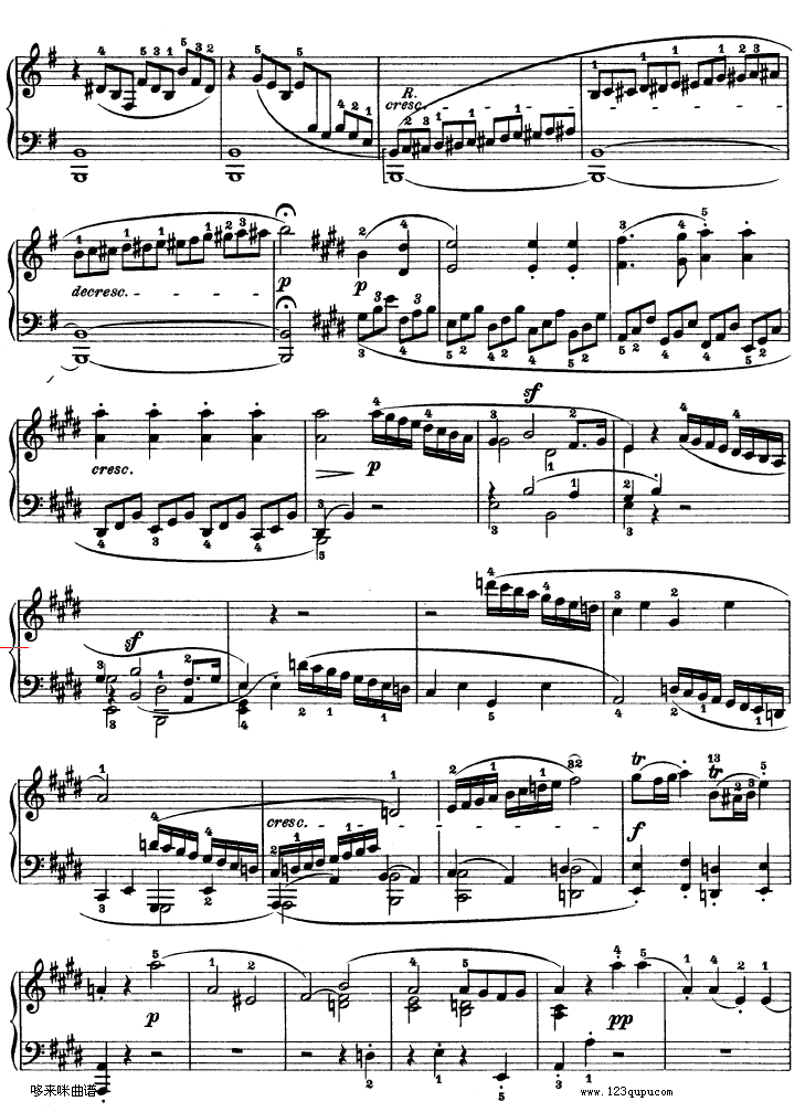 E大调第九钢琴奏鸣曲　Op. 14 No—1-贝多芬钢琴曲谱（图12）