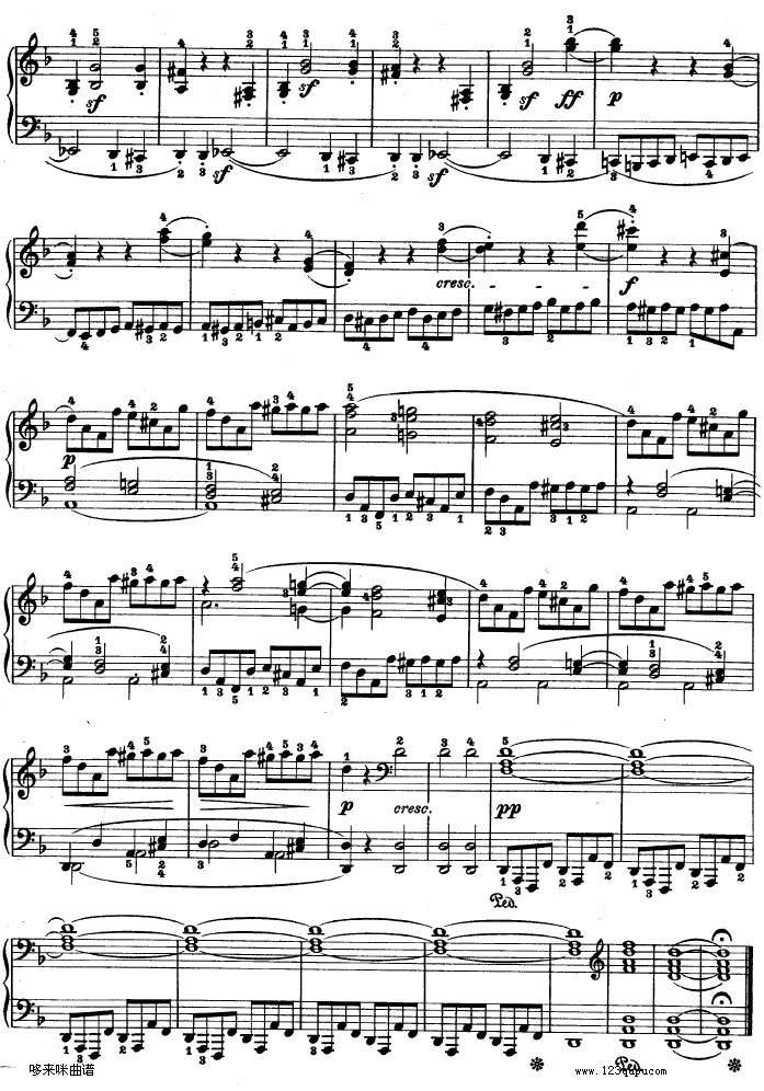 暴风雨-d小调第十七钢琴奏鸣曲 - Op.31—2-贝多芬钢琴曲谱（图7）