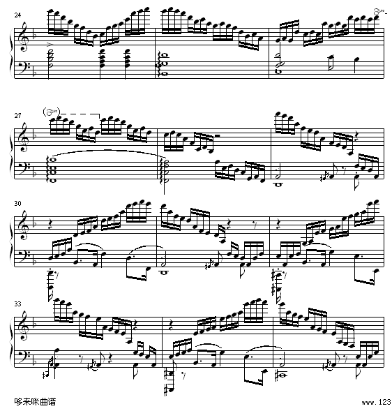 F大调练习曲-肖邦钢琴曲谱（图3）