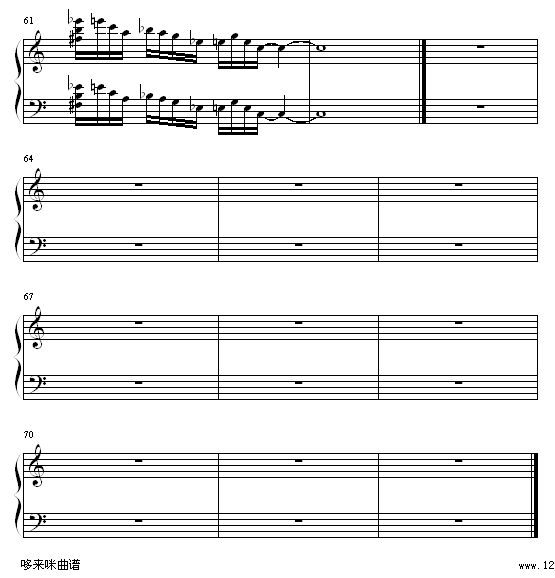 蓝色狂想曲-克莱德曼钢琴曲谱（图6）