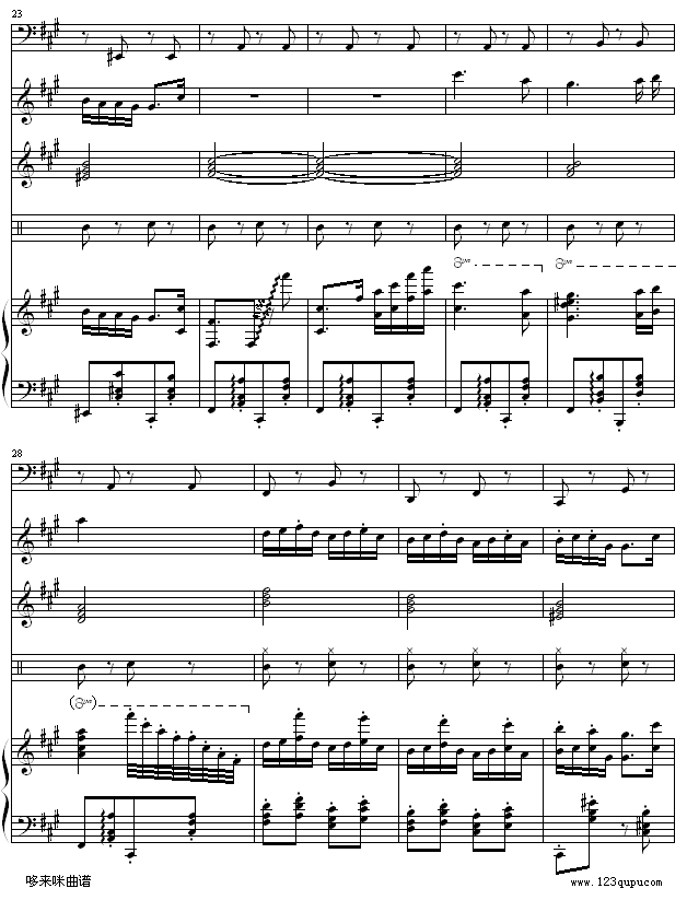 匈牙利舞曲5-(改编，有乐队）-勃拉姆斯钢琴曲谱（图3）