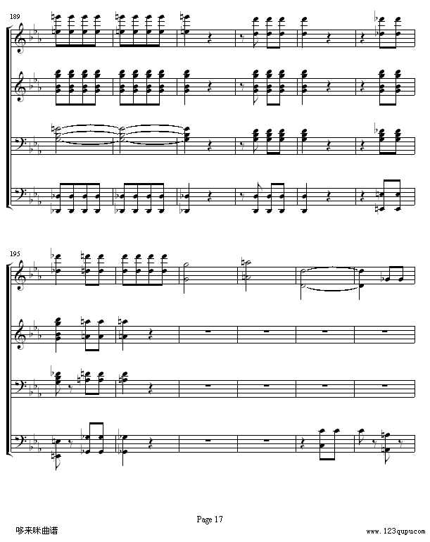 命运交响曲 -（钢琴4手联弹）-贝多芬钢琴曲谱（图17）