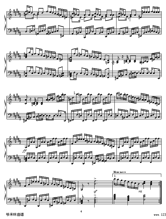 Etude in B Major-Daniel L.Simpson钢琴曲谱（图4）