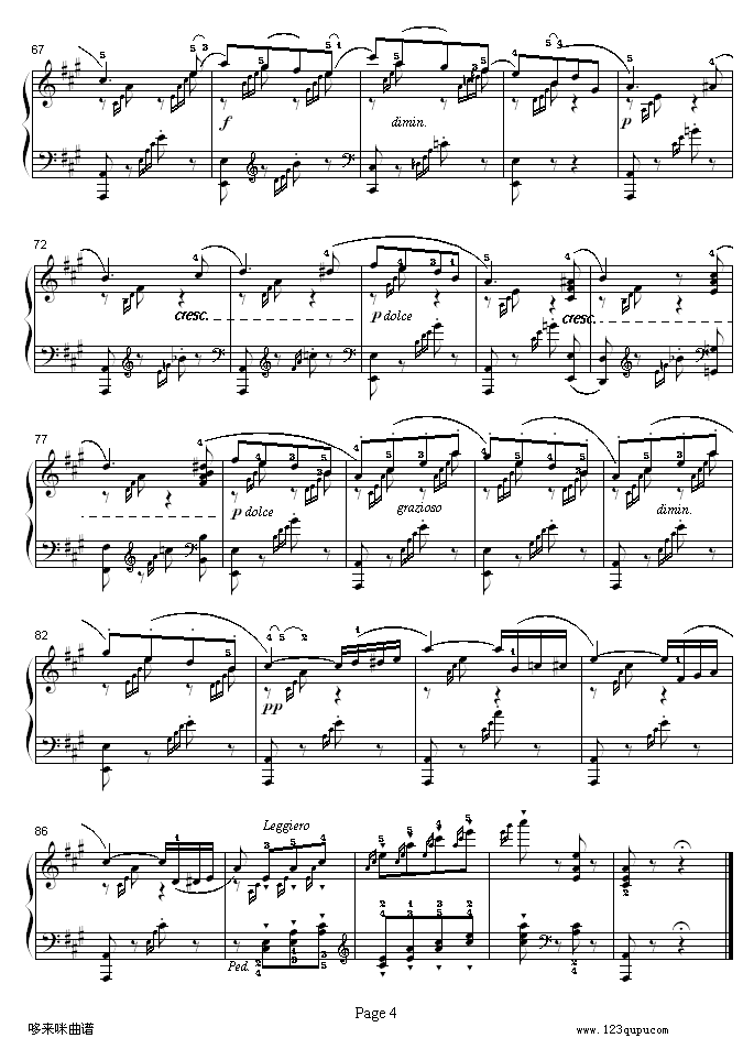 春之歌-门德尔松钢琴曲谱（图4）