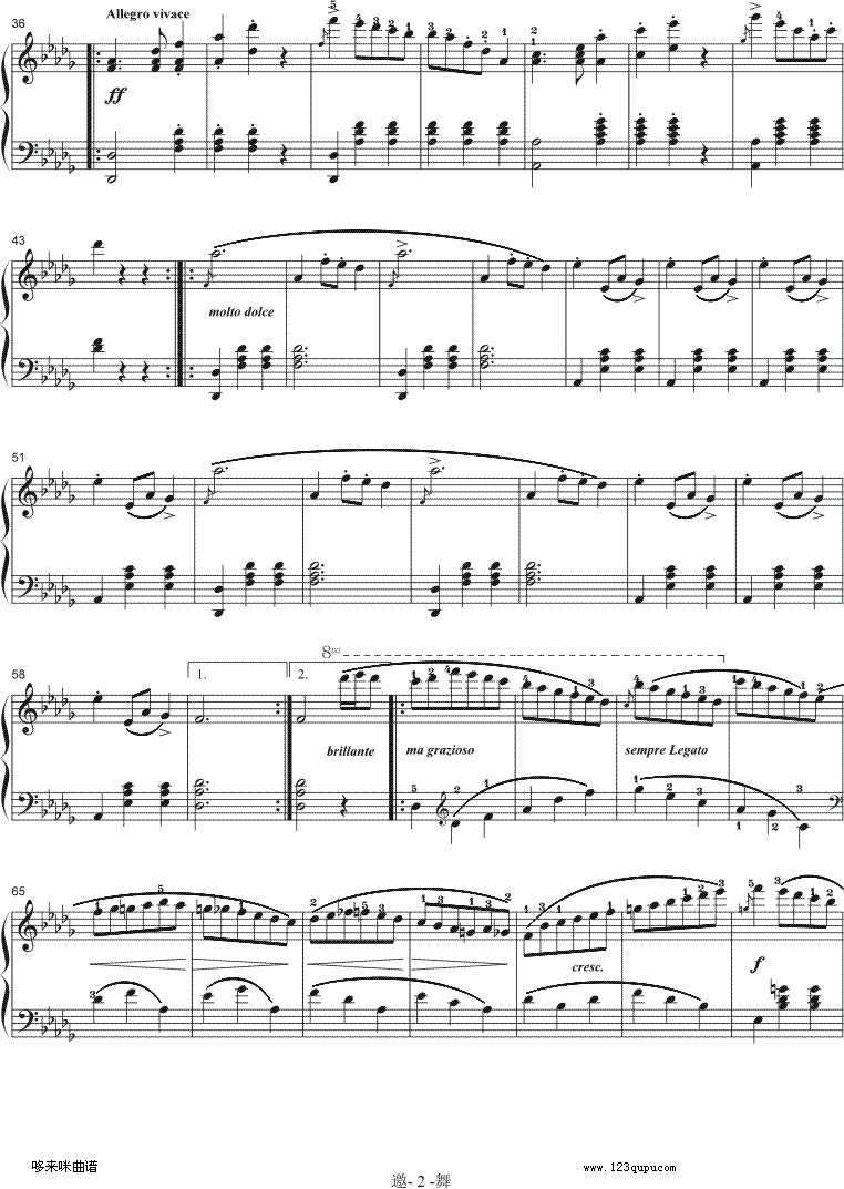 邀舞-韦伯钢琴曲谱（图2）