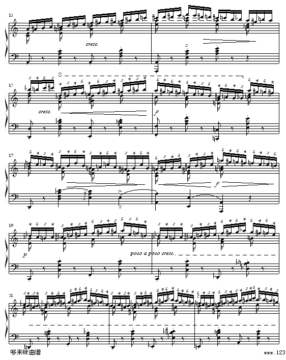半音练习曲-肖邦钢琴曲谱（图2）
