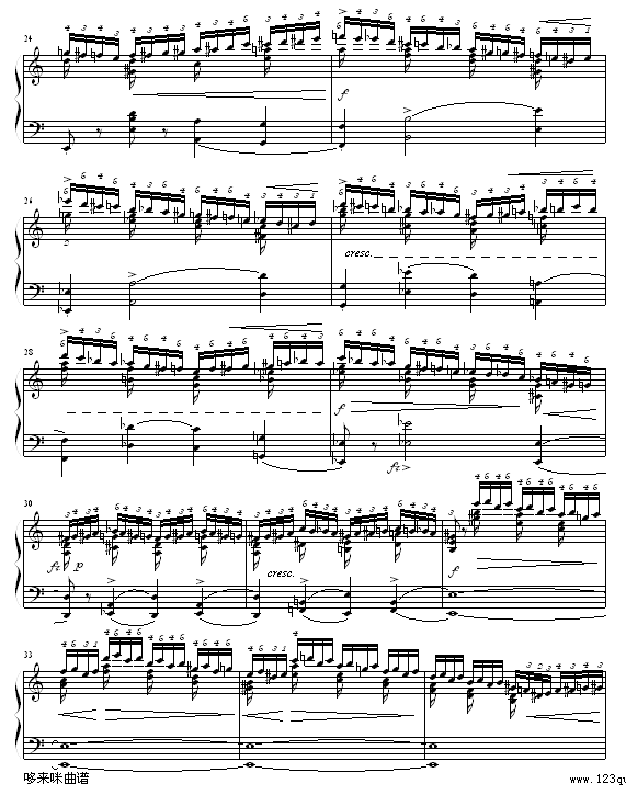 半音练习曲-肖邦钢琴曲谱（图3）