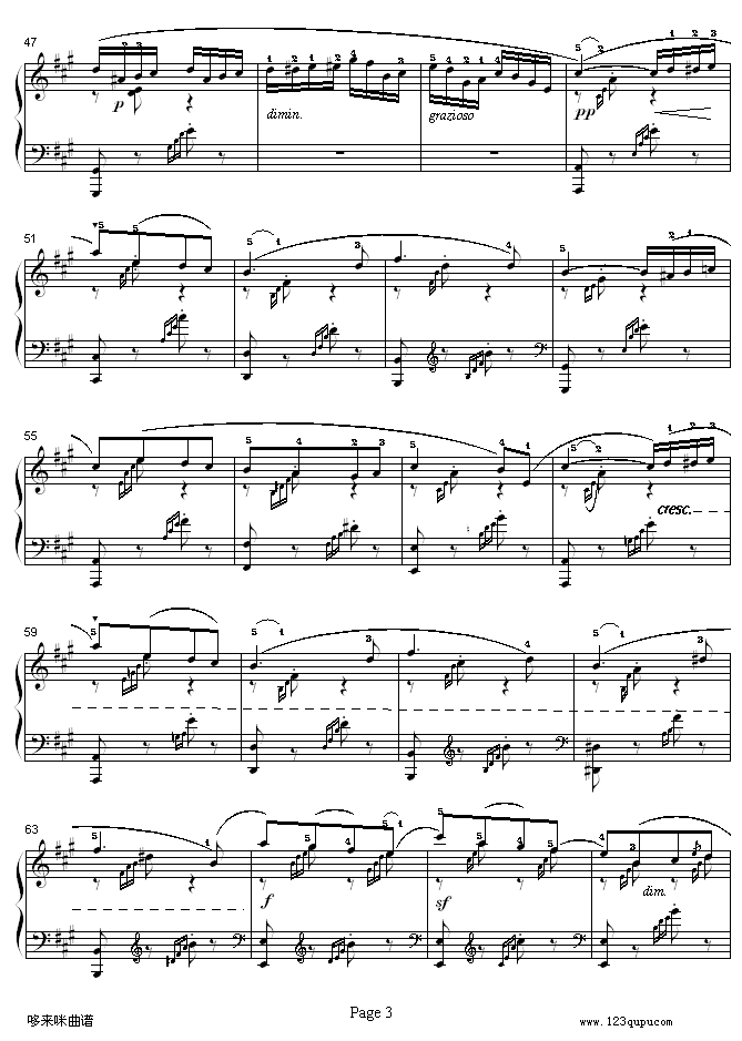 春之歌-门德尔松钢琴曲谱（图3）