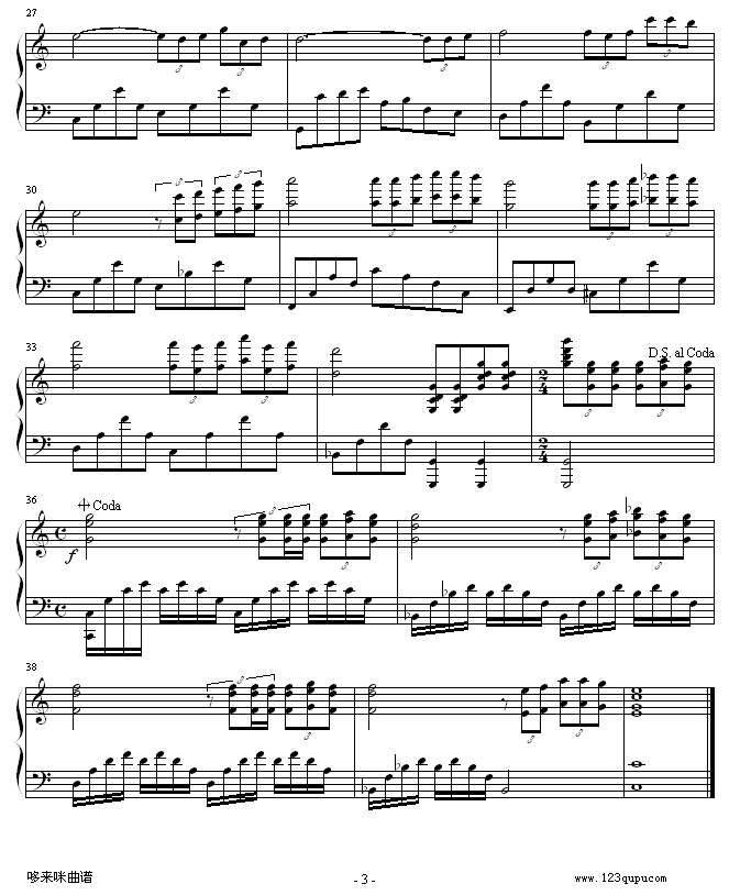 渔光曲 -总谱-克莱德曼钢琴曲谱（图3）