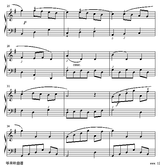 小步舞曲-(No.3)-巴赫钢琴曲谱（图3）