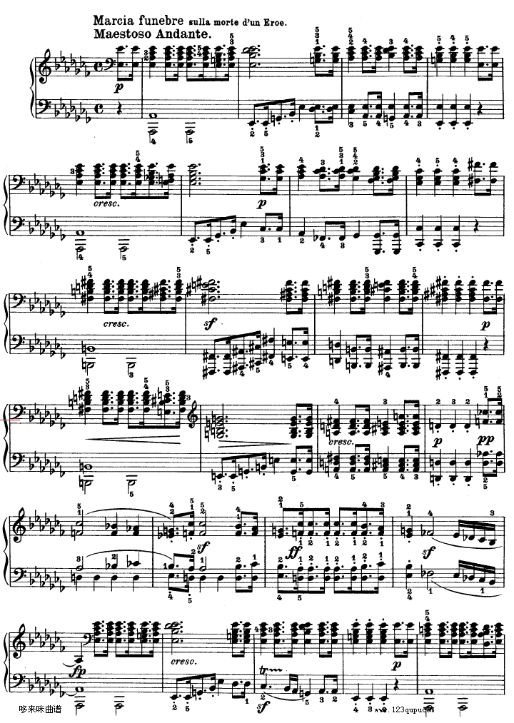 第十二钢琴奏鸣曲-（Op.26）-贝多芬钢琴曲谱（图11）