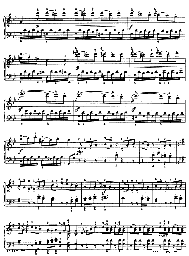 第十九钢琴奏鸣曲-（Op.49 No.1）-贝多芬钢琴曲谱（图6）