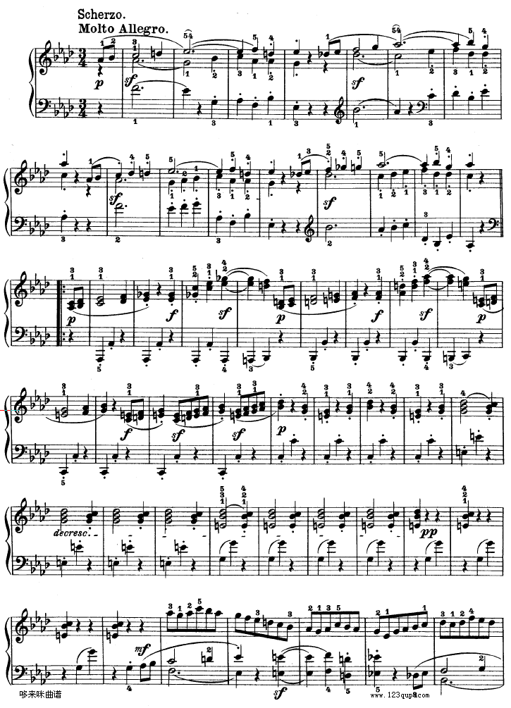 第十二钢琴奏鸣曲-（Op.26）-贝多芬钢琴曲谱（图9）