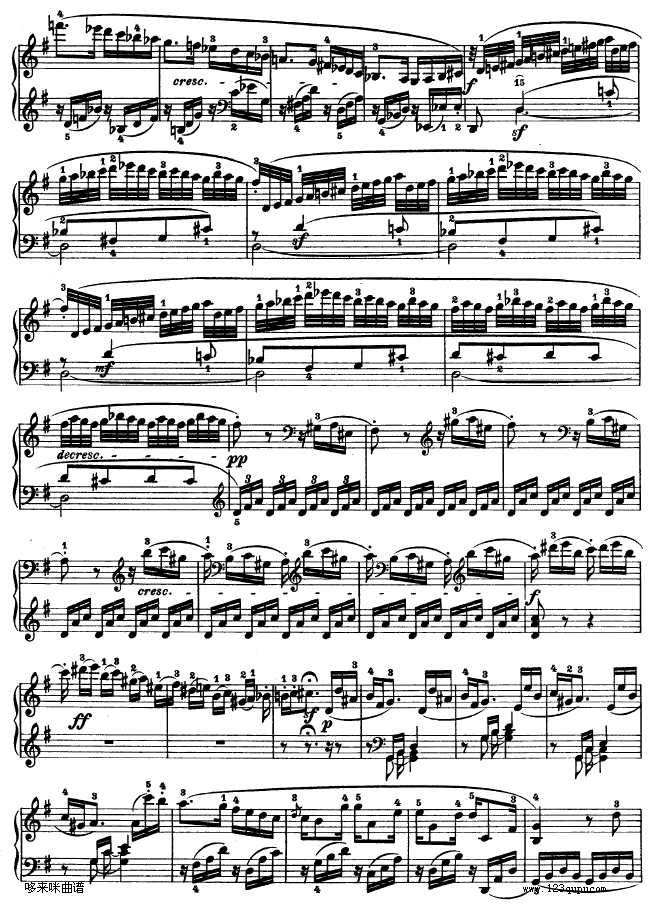 G大调第十钢琴奏鸣曲　Op. 14 No--2-贝多芬钢琴曲谱（图5）