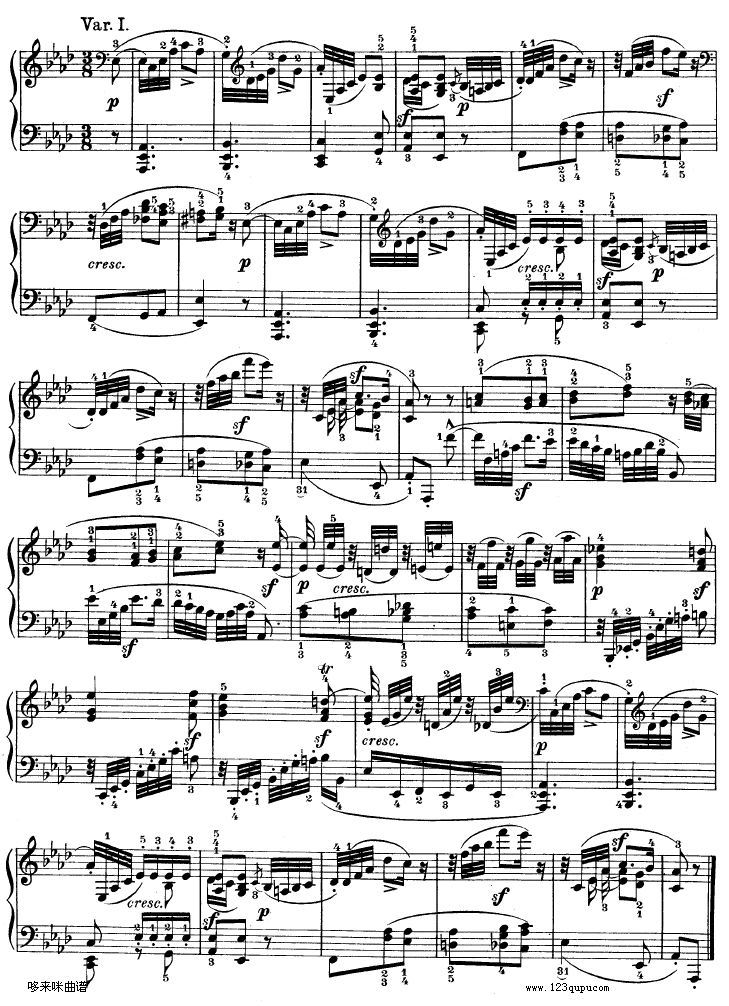 第十二钢琴奏鸣曲-（Op.26）-贝多芬钢琴曲谱（图2）