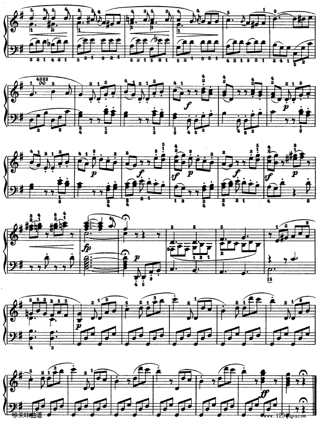 第十九钢琴奏鸣曲-（Op.49 No.1）-贝多芬钢琴曲谱（图8）
