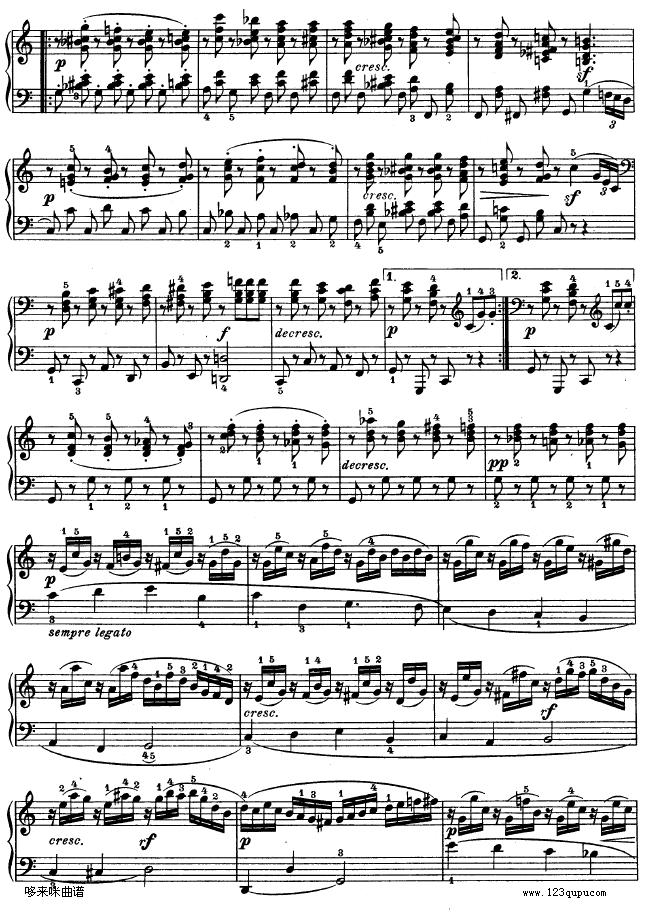 G大调第十钢琴奏鸣曲　Op. 14 No--2-贝多芬钢琴曲谱（图10）