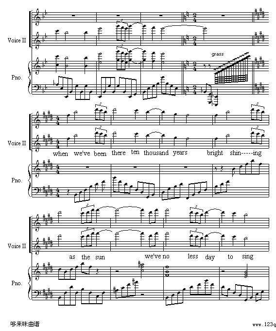 奇异恩典 Amazing Grace-世界名曲钢琴曲谱（图5）