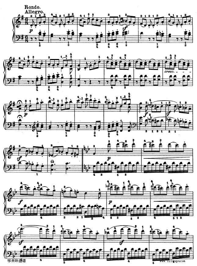 第十九钢琴奏鸣曲-（Op.49 No.1）-贝多芬钢琴曲谱（图4）