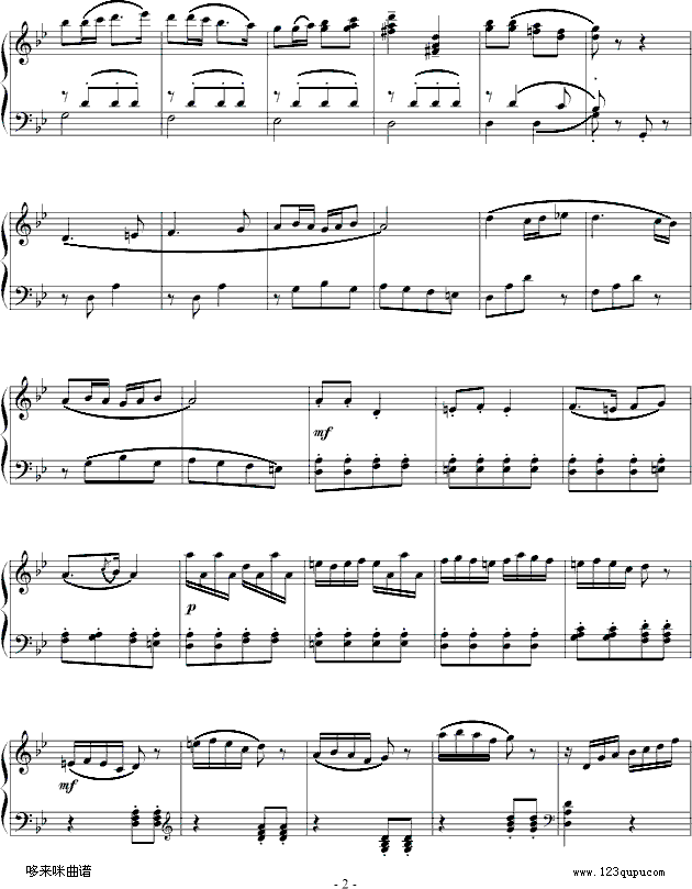 欢乐的牧童-我学钢琴-世界名曲钢琴曲谱（图2）