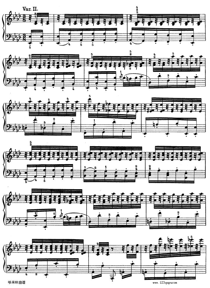 第十二钢琴奏鸣曲-（Op.26）-贝多芬钢琴曲谱（图3）