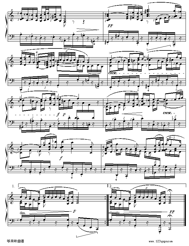 Air For The G String-巴赫钢琴曲谱（图2）
