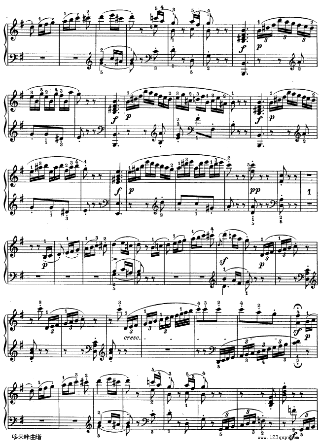 G大调第十钢琴奏鸣曲　Op. 14 No--2-贝多芬钢琴曲谱（图12）