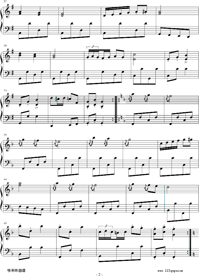少女波尔卡-格拉纳·沙尔汀钢琴曲谱（图2）