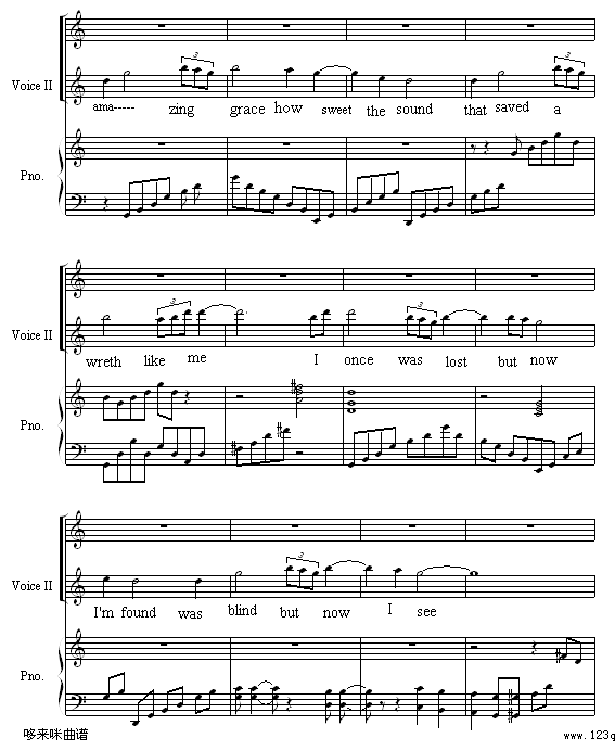 奇异恩典 Amazing Grace-世界名曲钢琴曲谱（图2）