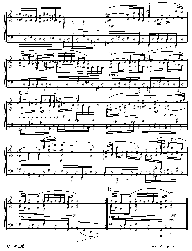 G大调咏叹调-巴赫钢琴曲谱（图2）