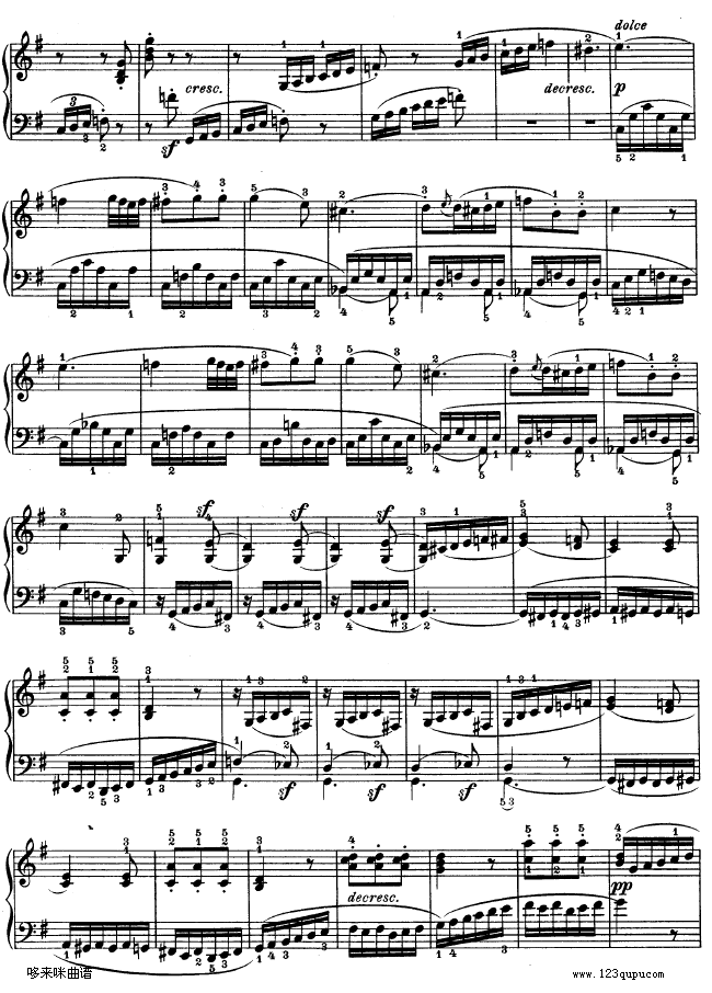 G大调第十钢琴奏鸣曲　Op. 14 No--2-贝多芬钢琴曲谱（图13）