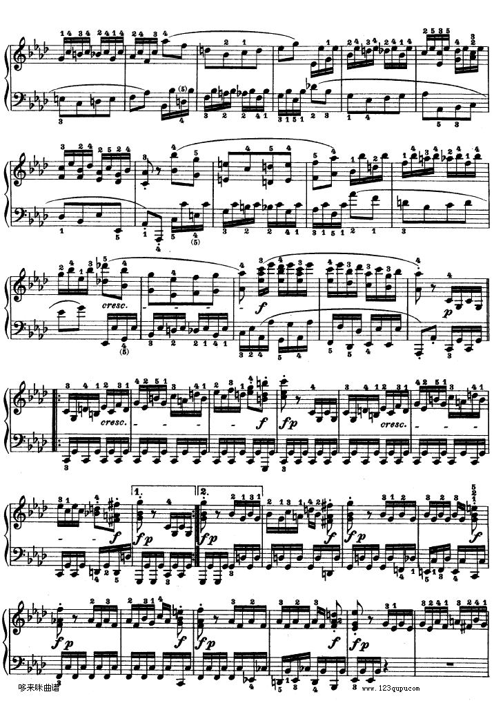 第十二钢琴奏鸣曲-（Op.26）-贝多芬钢琴曲谱（图16）
