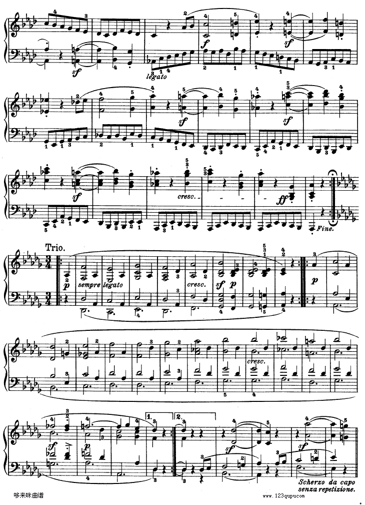 第十二钢琴奏鸣曲-（Op.26）-贝多芬钢琴曲谱（图10）