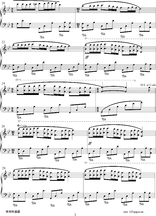 梦中的婚礼-我学钢琴-克莱德曼钢琴曲谱（图3）
