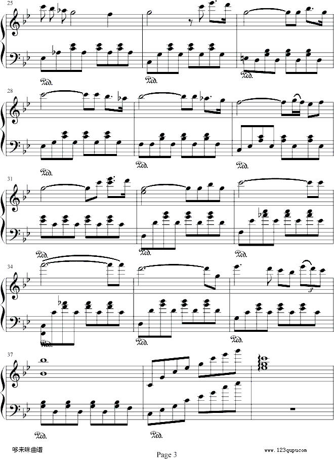 罗密欧与朱丽叶-克莱德曼钢琴曲谱（图3）