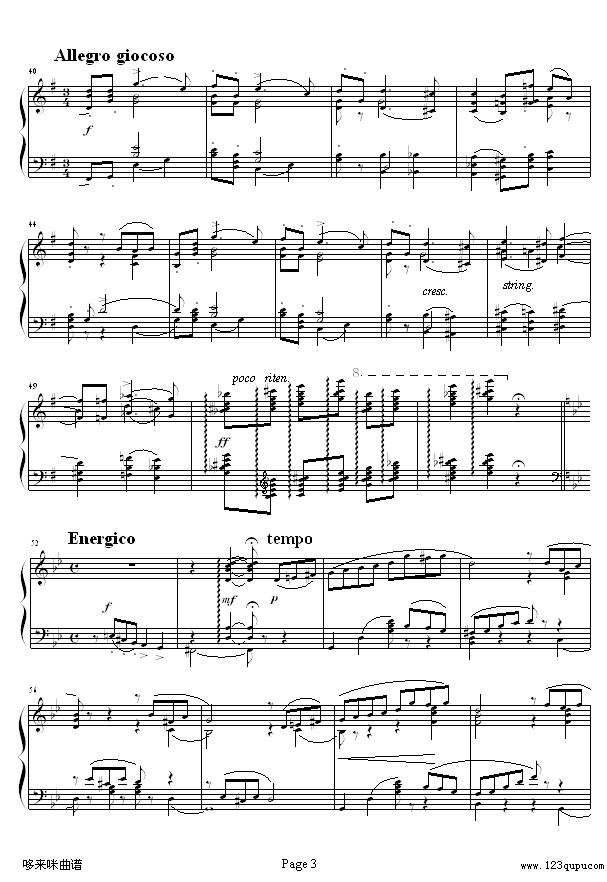 六月—船歌-柴科夫斯基钢琴曲谱（图3）
