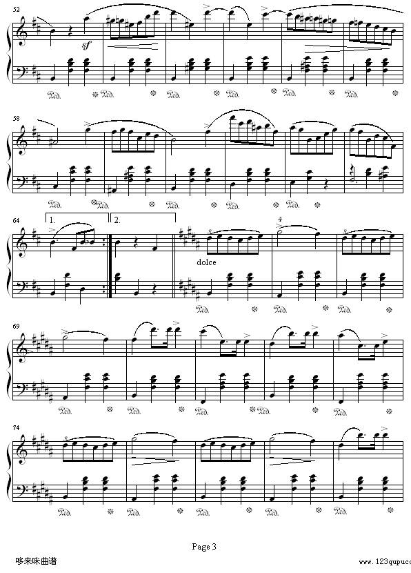 b小调圆舞曲Op.69 No.2-肖邦钢琴曲谱（图3）