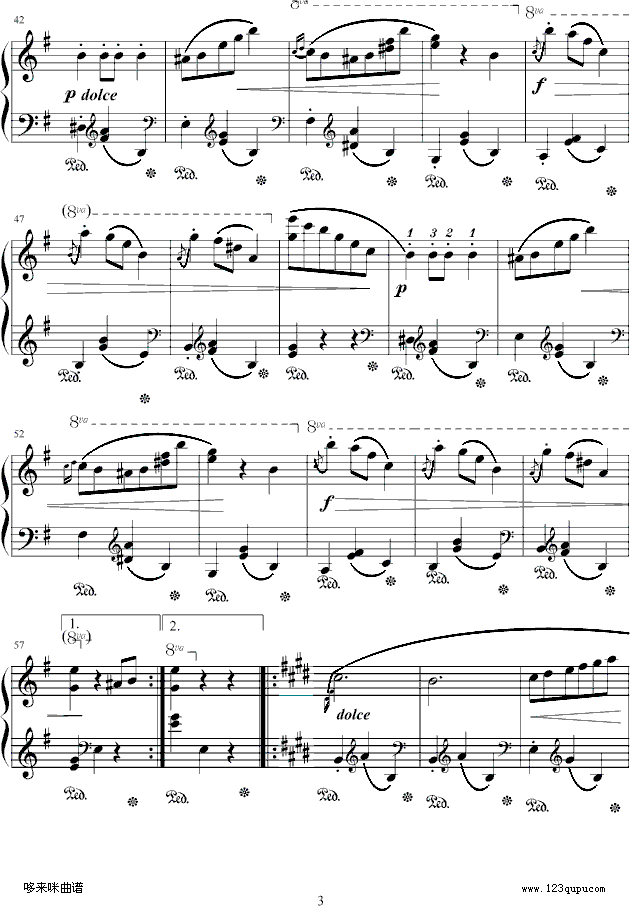 e小调圆舞曲-肖邦钢琴曲谱（图3）