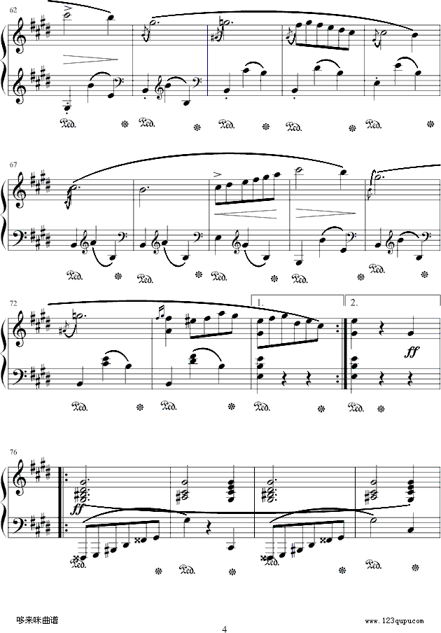 e小调圆舞曲-肖邦钢琴曲谱（图4）